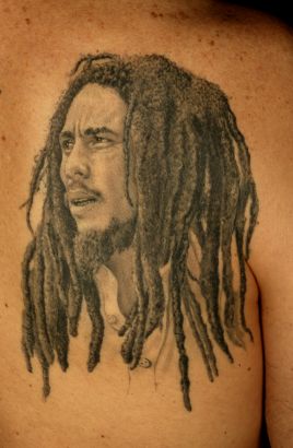 Bob Marley Tattoo Image On Chest